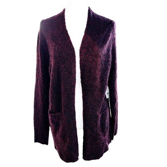 BP Bouclé Womens‎ Cardigan Knit Sweater Burgundy Size S NWT - Picture 1 of 8